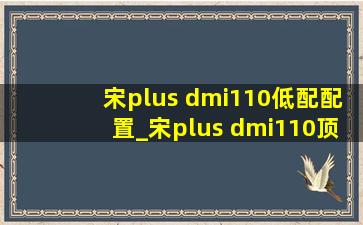 宋plus dmi110低配配置_宋plus dmi110顶配试驾